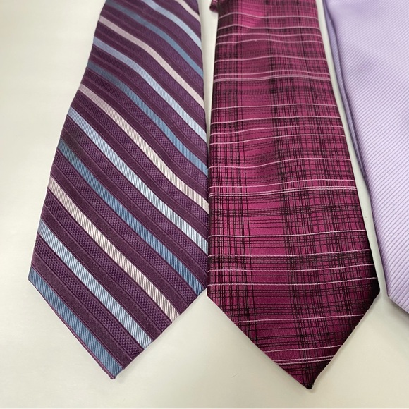 Calvin Klein + More Purple Lilac Fuchsia Pink Blue Lot of 4 mens neck ties - Picture 2 of 5